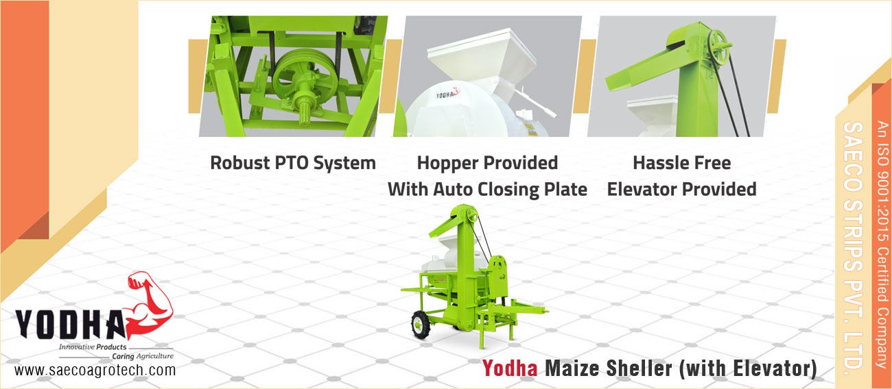 Yodha Maize Sheller with Elevator - Agriculture Maize Sheller Machine with Elevator manufacturers exporters in India Punjab Ludhiana